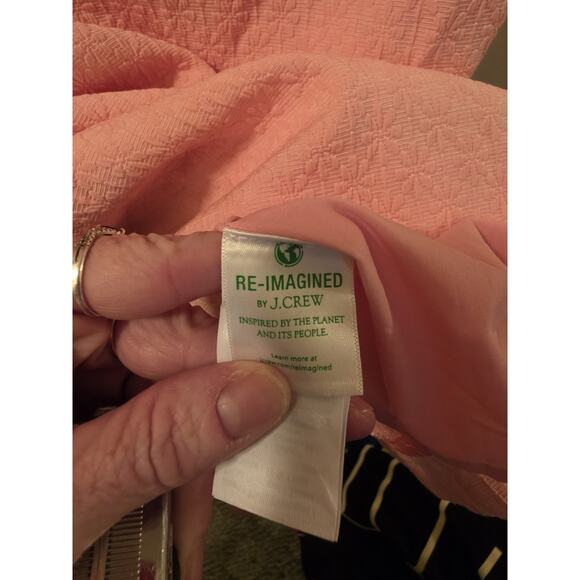 J. Crew Pink Sheath Dress Textured Floral Dress White Rickrack Trim Lined 12 - Picture 9 of 10